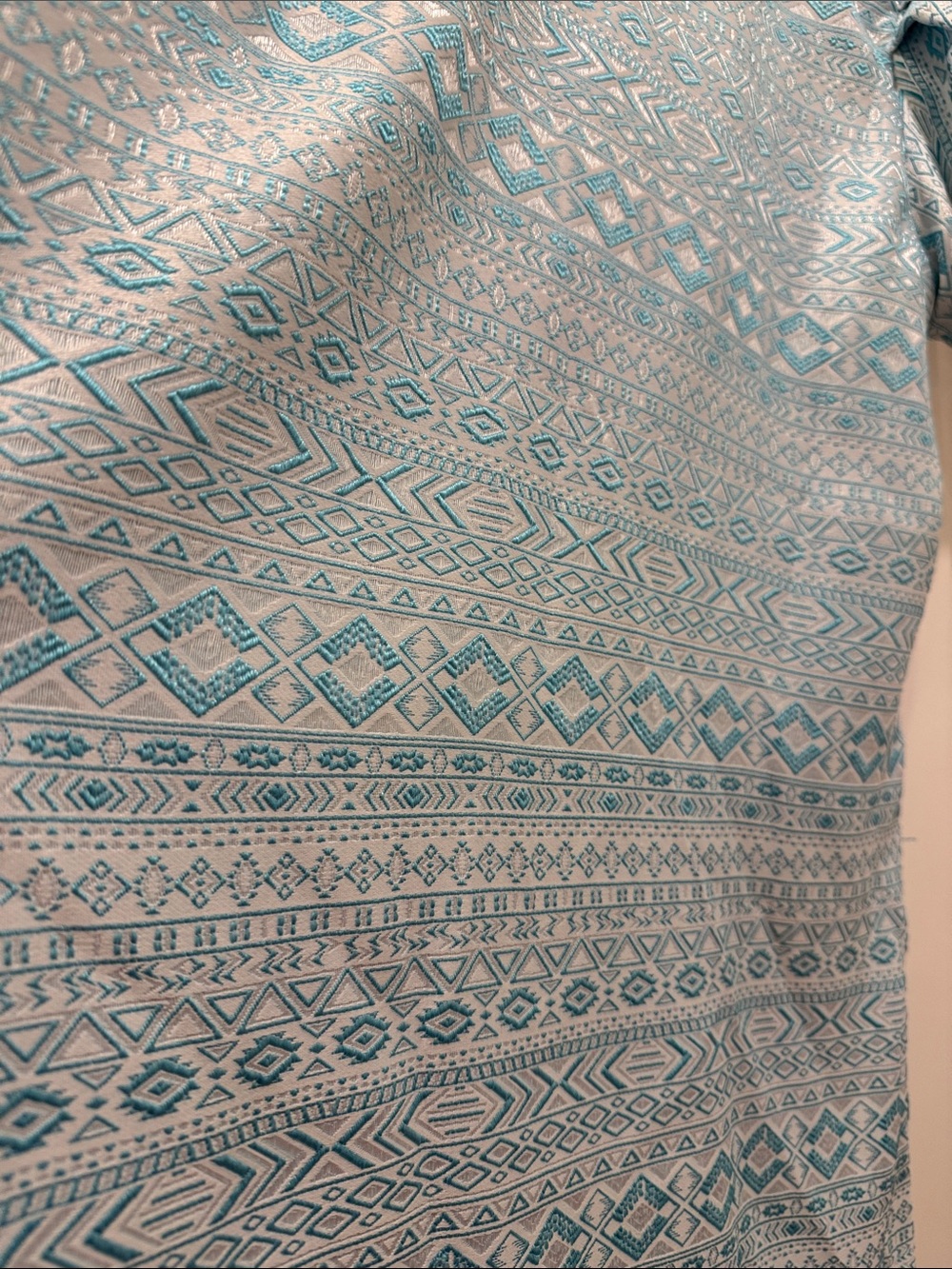 Sail to Sable Seafoam Patterned Puff-Sleeve Mini Dress - Picture 7 of 12